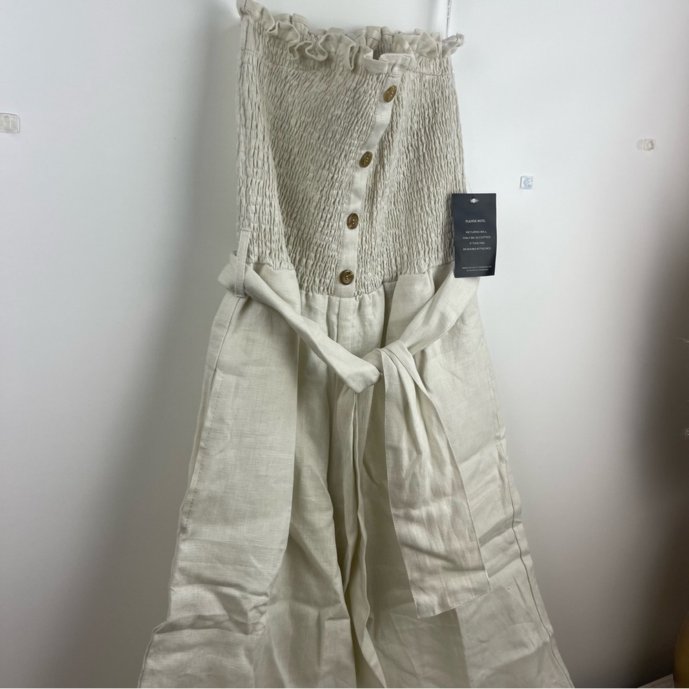 Faithful the Brand Lais Jumpsuit US4/AU8/S in Plain Ecru, NWT, Orig $209 - Picture 8 of 11